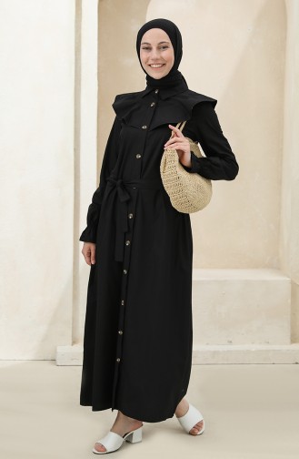 Schwarz Hijab Kleider 4340D-05