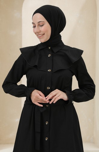 Schwarz Hijab Kleider 4340D-05