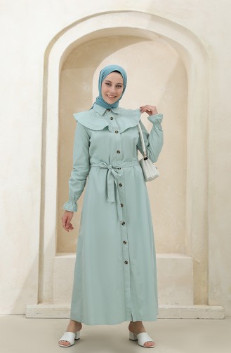Green Almond Hijab Dress 4340D-06