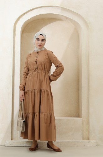 Milk Coffee Hijab Dress 4345-01