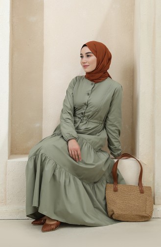 Khaki Hijab Kleider 4345-03