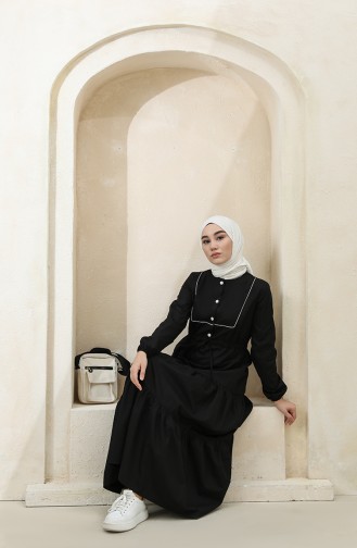 Black Hijab Dress 4345-06
