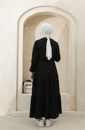 Schwarz Hijab Kleider 4345-06