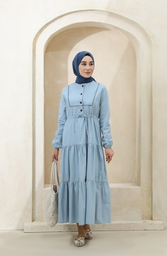 Blau Hijab Kleider 4345-07