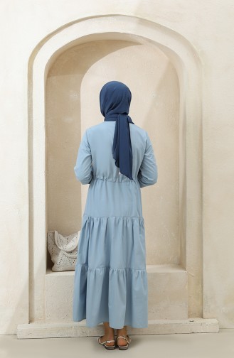 Blau Hijab Kleider 4345-07