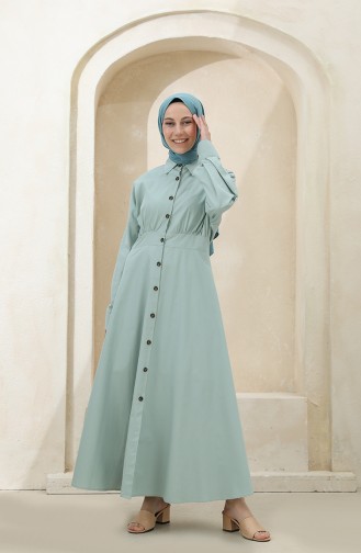 Unreife Mandelgrün Hijab Kleider 4370-05