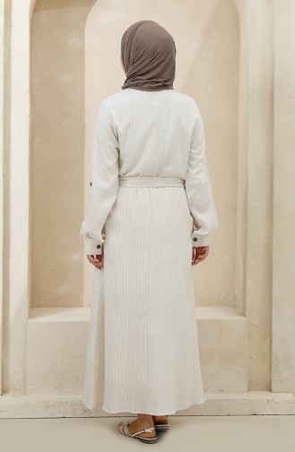 Beige Hijab Dress 4385-02