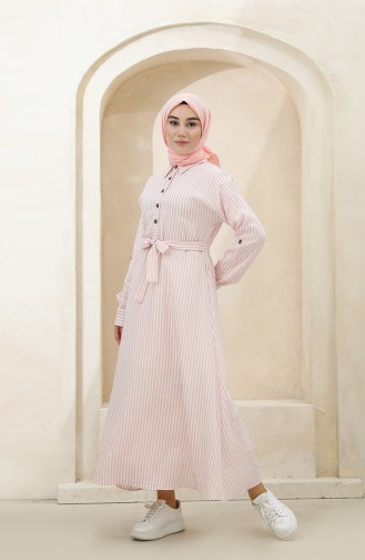 Coral Hijab Dress 4385-03