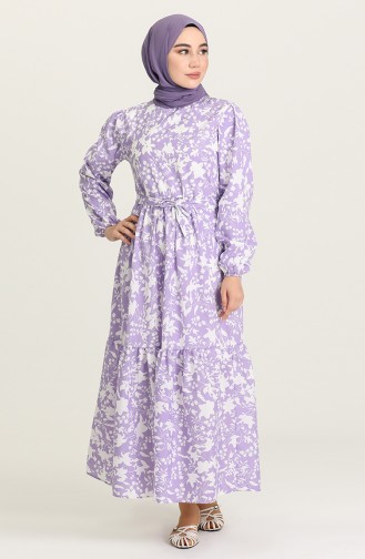 Violet Hijab Dress 4567-05