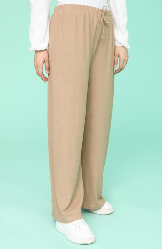 Beli Lastikli Bol Paça Pantolon 1564-02 Vizon