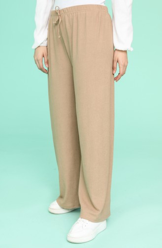 Beli Lastikli Bol Paça Pantolon 1564-02 Vizon