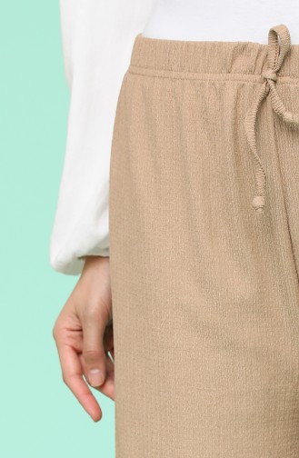 Beli Lastikli Bol Paça Pantolon 1564-02 Vizon