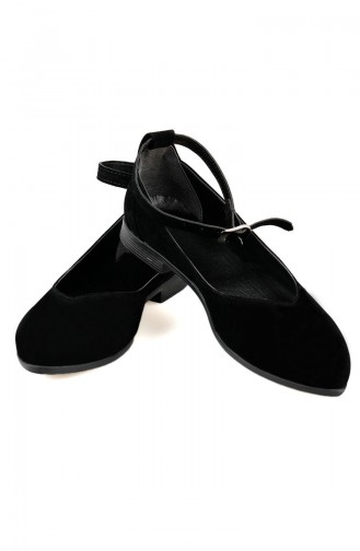 حذاء مسطح أسود 0184-07
