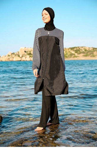 Schwarz Hijab Badeanzug 78