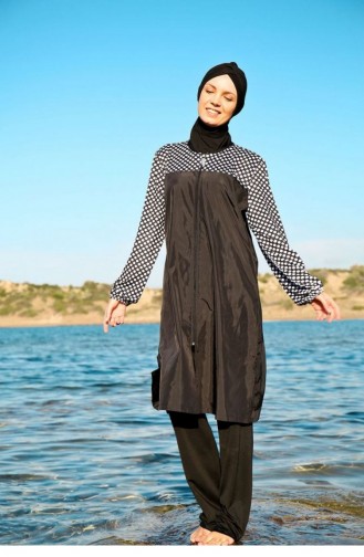 Schwarz Hijab Badeanzug 78