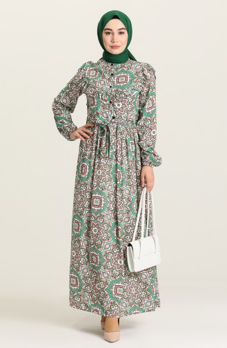 Grün Hijab Kleider 71236-01