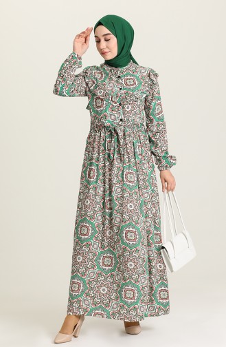 Green Hijab Dress 71236-01