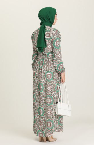 Grün Hijab Kleider 71236-01