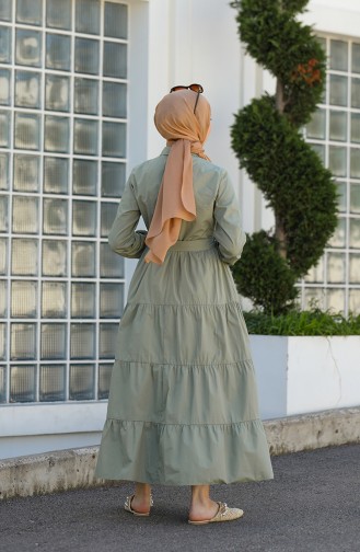 Khaki Hijab Dress 1425-03