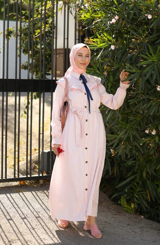 Coral Hijab Dress 4340C-03