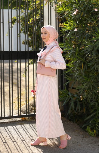 Coral Hijab Dress 4340C-03