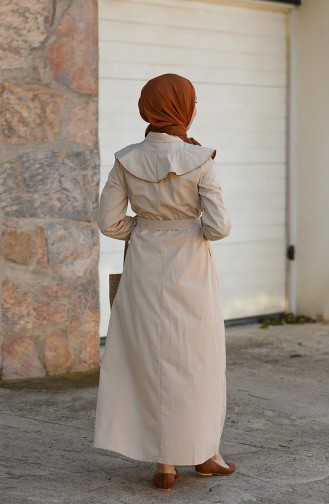 Beige Hijab Kleider 4340D-01