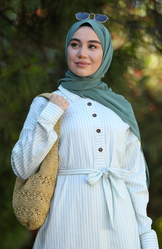 Mint Green Hijab Dress 4385-01