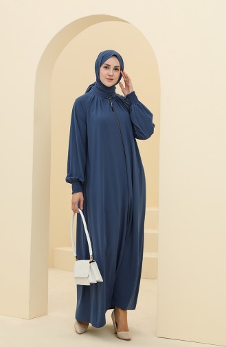 Abayas Bleu Pétrole 0122A-04