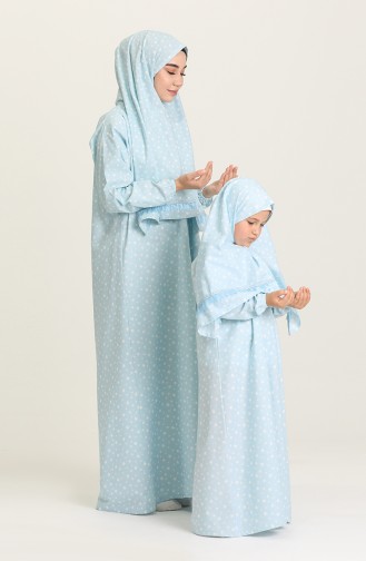 Robe de Prière Bleu Bébé 0878A-01