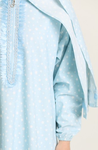 Robe de Prière Bleu Bébé 0878A-01