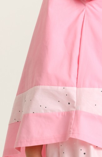 İki Parça Desenli Çocuk Namaz Elbisesi 0949A-01 Pembe