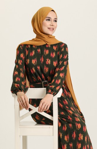 Grün Hijab Kleider 2206-06