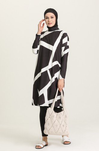 Maillot de Bain Hijab Noir 21626-03