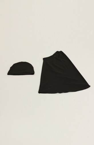 Schwarz Hijab Badeanzug 21630-01