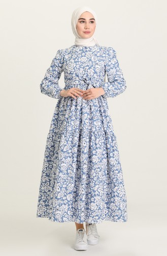 Indigo Hijab Dress 5403-01