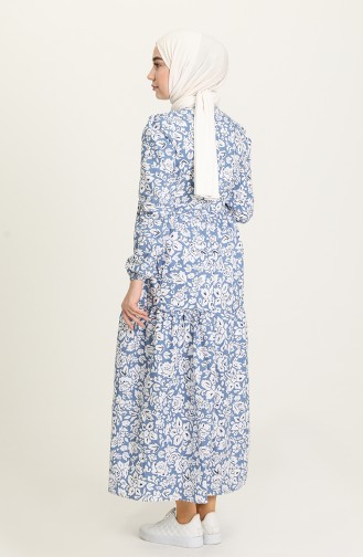 Indigo Hijab Dress 5403-01