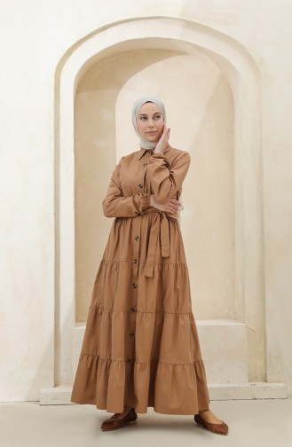 Milk Coffee Hijab Dress 1425-05