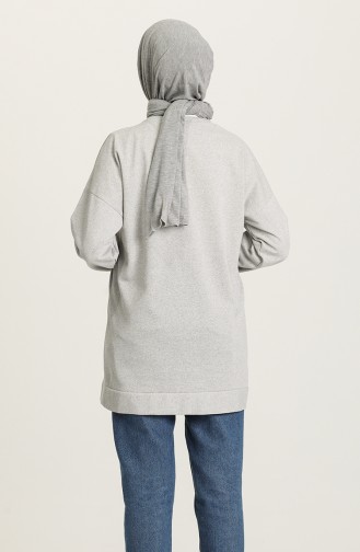 Baskılı Sweatshirt 1009-01 Gri
