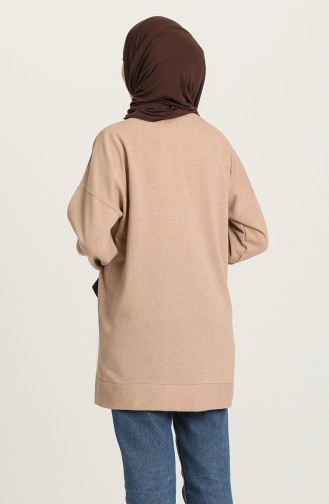 Baskılı Sweatshirt 1009-02 Camel