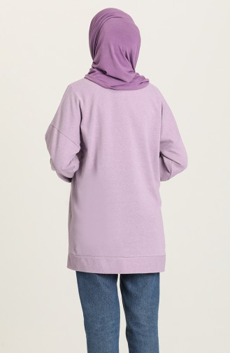 Baskılı Sweatshirt 1011-03 Lila