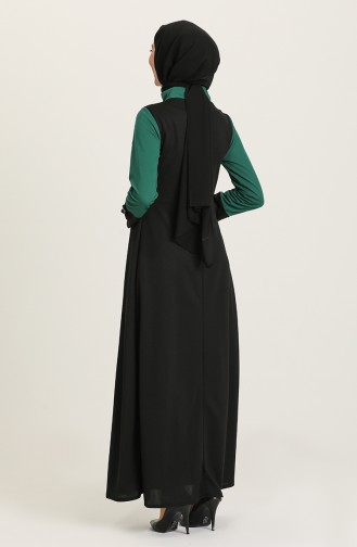 Takım Görünümlü Elbise 3026-03 Zümrüt Yeşili