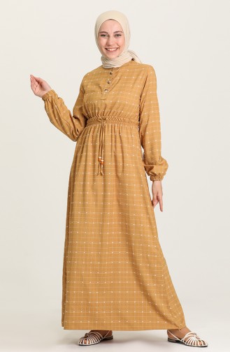 Mustard İslamitische Jurk 60331-05