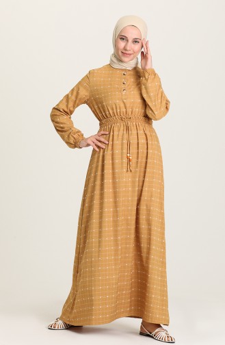 Mustard Hijab Dress 60331-05