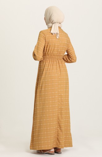 Mustard Hijab Dress 60331-05