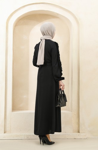 Schwarz Hijab Kleider 1011-02