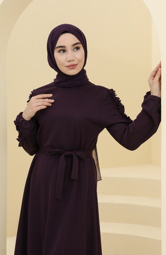 Purple Hijab Dress 1011-05