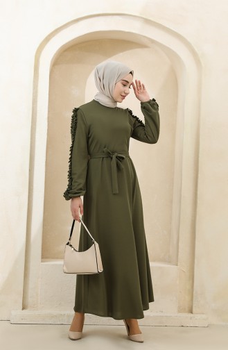 Khaki Hijab Dress 1011-06