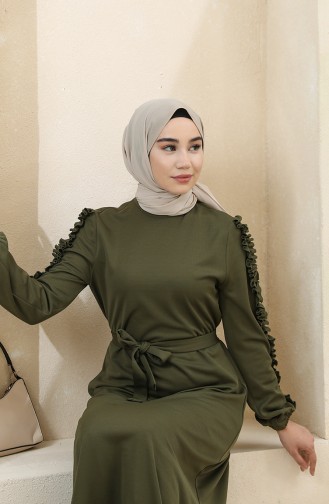 Khaki İslamitische Jurk 1011-06