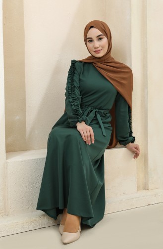 Emerald Green Hijab Dress 1011-07