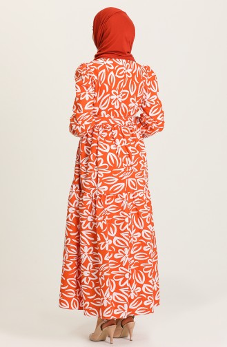 Orange Hijab Kleider 5400A-01